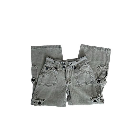 Vintage Pants - vintage y2k army green cargo pants loose fit baggy mid rise women’s XS pockets